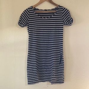 Lucky Brand navy blue and white striped dress. Size XS.